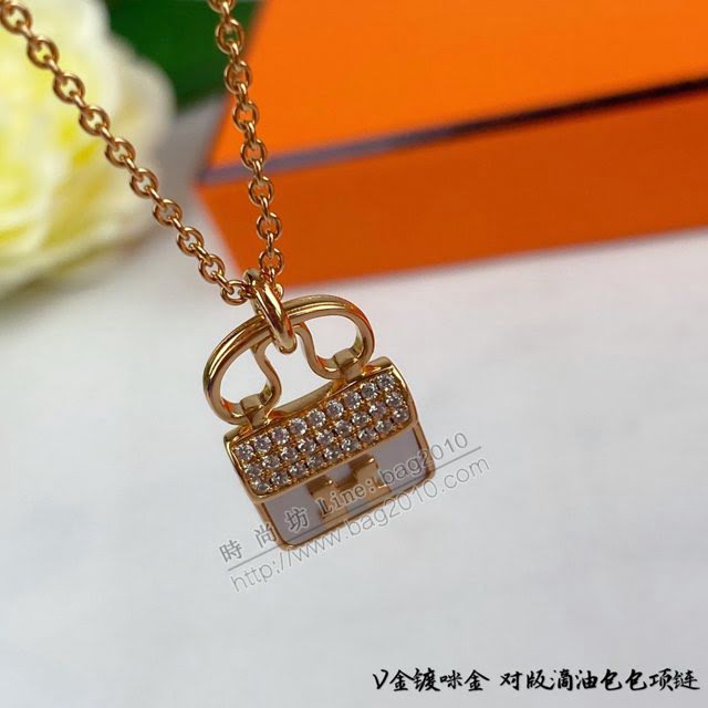 Hermes首飾品 愛馬仕925銀女士項鏈 Hermes原版滴油包包項鏈  zgh1507